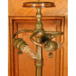 Meyda Lighting 24" 3-Light Original Antique Tiffany Turning Leaf Table Lamp With Green Leaf Shade Glass
