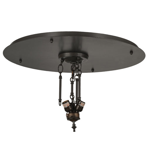 Meyda Lighting 24" 3-Light Timeless Bronze Flush Mount Light Hardware