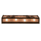 Meyda Lighting 24" 4-Light Oil Rubbed Bronze Leaping Trout Vanity Light With Silver Mica Shade Glass