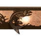 Meyda Lighting 24" 4-Light Oil Rubbed Bronze Leaping Trout Vanity Light With Silver Mica Shade Glass