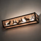 Meyda Lighting 24" 4-Light Oil Rubbed Bronze Moose at Lake Vanity Light With Silver Mica Shade Glass