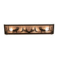 Meyda Lighting 24" 4-Light Oil Rubbed Bronze Moose at Lake Vanity Light With Silver Mica Shade Glass