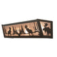 Meyda Lighting 24" 4-Light Oil Rubbed Bronze Moose at Lake Vanity Light With Silver Mica Shade Glass