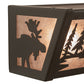 Meyda Lighting 24" 4-Light Oil Rubbed Bronze Moose at Lake Vanity Light With Silver Mica Shade Glass