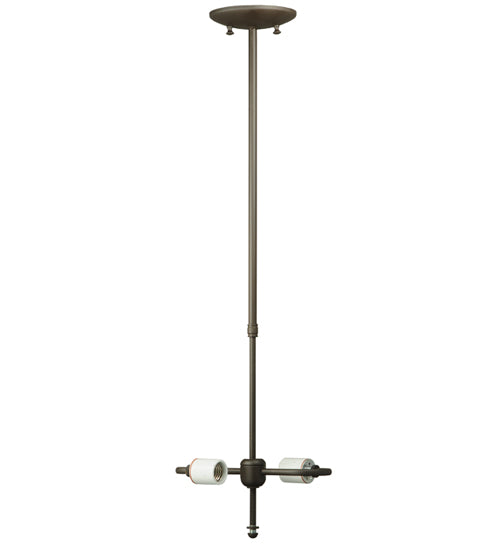 Meyda Lighting 24"-40" 2-Light Oil Rubbed Bronze Single Stem Flush Mount Light Hardware