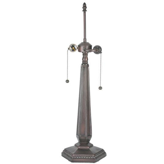 Meyda Lighting 25" 2-Light Brown Hex Diamond Mission Table Lamp Base