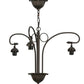 Meyda Lighting 25" 3-Light 3-Arm Mahogany Bronze Custom Chandelier Hardware