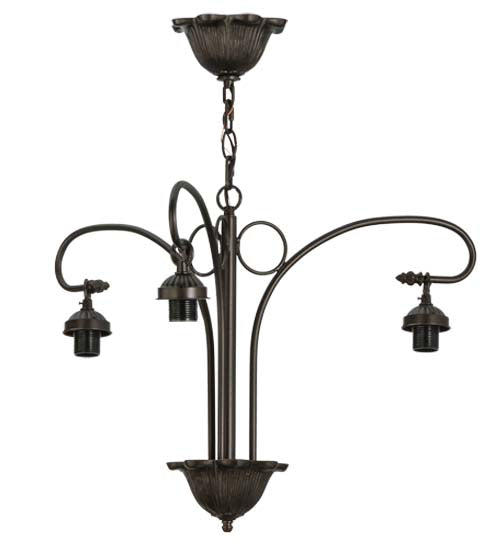 Meyda Lighting 25" 3-Light 3-Arm Mahogany Bronze Custom Chandelier Hardware
