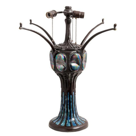 Meyda Lighting 25" Mahogany Bronze Mosaic With Turtleback Table Lamp Base