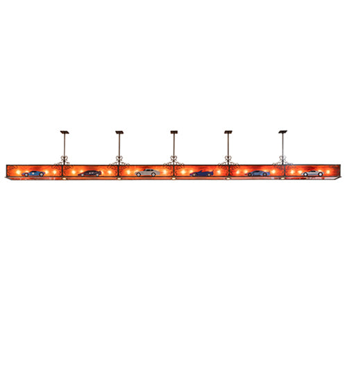 Meyda Lighting 259803 240" 24-Light Antique Copper Island Pendant Light With Madura Idalight Shade