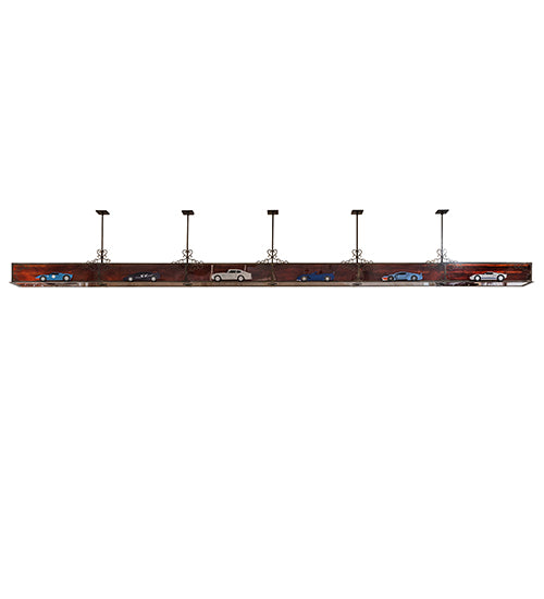 Meyda Lighting 259803 240" 24-Light Antique Copper Island Pendant Light With Madura Idalight Shade