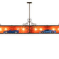 Meyda Lighting 259803 240" 24-Light Antique Copper Island Pendant Light With Madura Idalight Shade