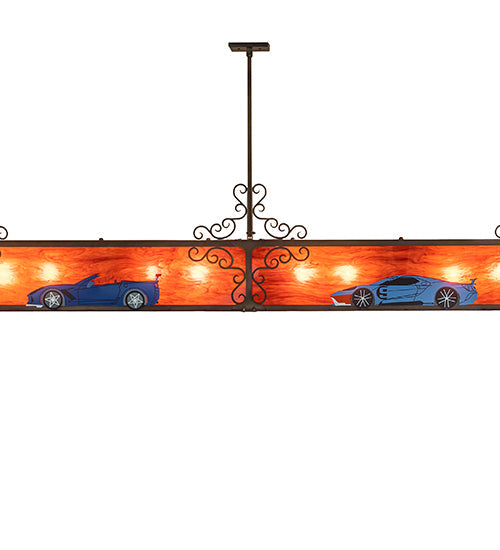 Meyda Lighting 259803 240" 24-Light Antique Copper Island Pendant Light With Madura Idalight Shade