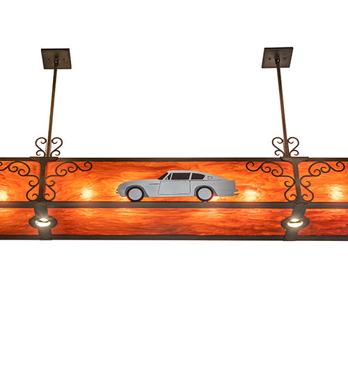 Meyda Lighting 259803 240" 24-Light Antique Copper Island Pendant Light With Madura Idalight Shade