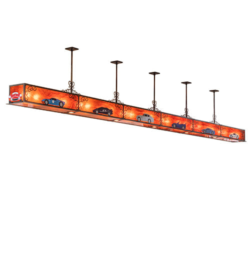 Meyda Lighting 259803 240" 24-Light Antique Copper Island Pendant Light With Madura Idalight Shade