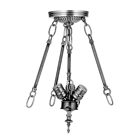 Meyda Lighting 26" 3-Light Mahogany Bronze Inverted Pendant Light Hardware