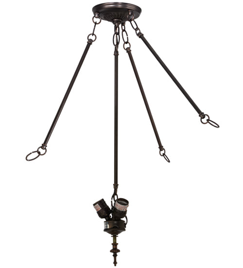 Meyda Lighting 26" 3-Light Mahogany Bronze Inverted Pendant Light Hardware
