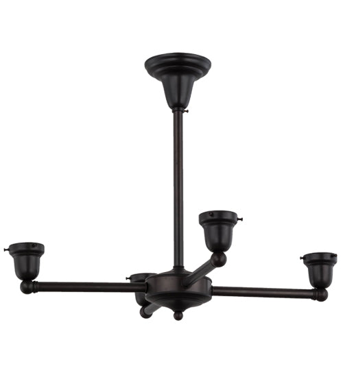 Meyda Lighting 26" 4-Light Craftsman Brown on Brass Chandelier Hardware