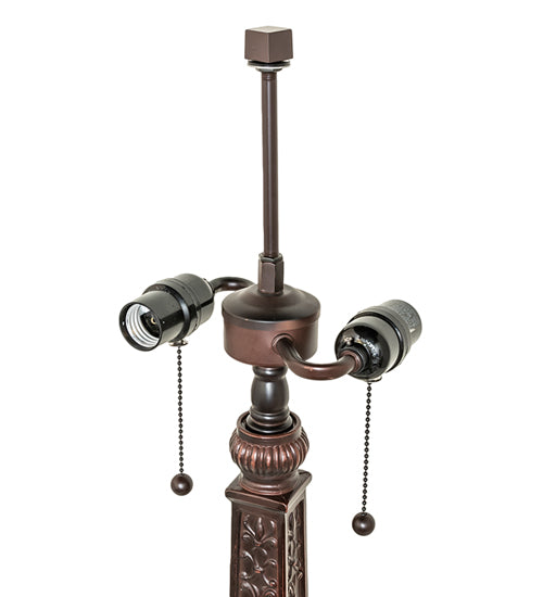 Meyda Lighting 27" 2-Light Mahogany Bronze Decorative Mission Table Lamp Base