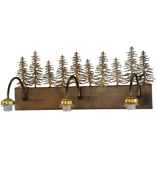 Meyda Lighting 28" 3-Light Antique Copper Trees Vanity Light Hardware