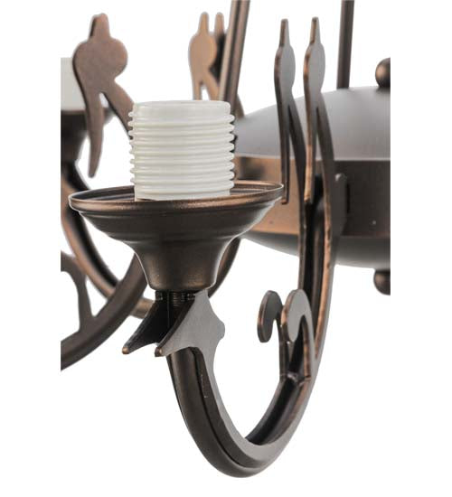 Meyda Lighting 29" 6-Light Mahogany Bronze Chandelier Hardware