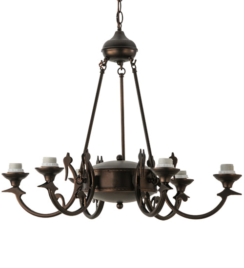 Meyda Lighting 29" 6-Light Mahogany Bronze Chandelier Hardware