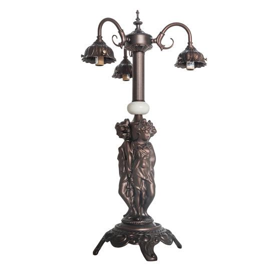 Meyda Lighting 3 Graces 23" 3-Light Mahogany Bronze Table Lamp Base
