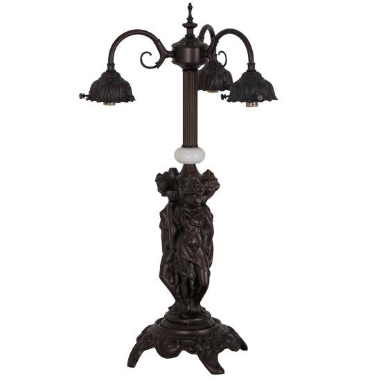 Meyda Lighting 3 Graces 23" 3-Light Mahogany Bronze Table Lamp Base