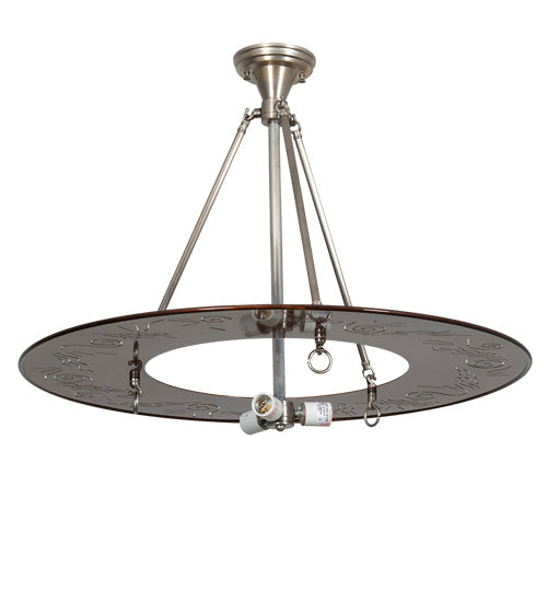 Meyda Lighting 31" 3-Light Nickel & Transparent Copper Inverted Pendant Light Hardware