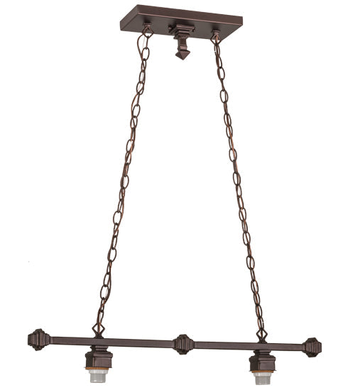 Meyda Lighting 32" 2-Light Mahogany Bronze Island Pendant Light Hardware