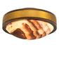 Meyda Lighting 32" 6-Light Brown Bronze & Gold Matte Flush Mount Light With Amber & Red Veined Onyx Shade
