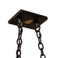 Meyda Lighting 33" 6-Light Oil Rubbed Bronze Fox Hunt Island Pendant Light With Beige Art Shade Glass