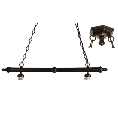 Meyda Lighting 36" 2-Light Mahogany Bronze Reeded Column Island Pendant Light Hardware