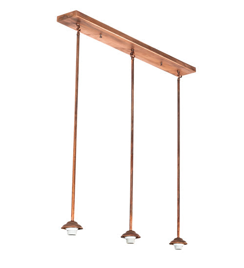 Meyda Lighting 36" 3-Light Vintage Copper Island Pendant Light Hardware