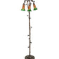 Meyda Lighting 36973 58" 3-Light Mahogany Bronze Floor Lamp With Amber & Green Shade Glass