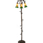 Meyda Lighting 36973 58" 3-Light Mahogany Bronze Floor Lamp With Amber & Green Shade Glass