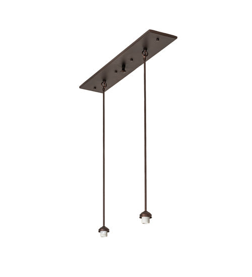 Meyda Lighting 37" 2-Light Mahogany Bronze Island Pendant Light Hardware