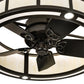 Meyda Lighting 37" 5-Light Timeless Bronze "T" Mission Chandelier With Beige Botticino Idalight Shade and Fan