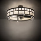 Meyda Lighting 37" 5-Light Timeless Bronze "T" Mission Chandelier With Beige Botticino Idalight Shade and Fan