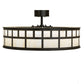 Meyda Lighting 37" 5-Light Timeless Bronze "T" Mission Chandelier With Beige Botticino Idalight Shade and Fan