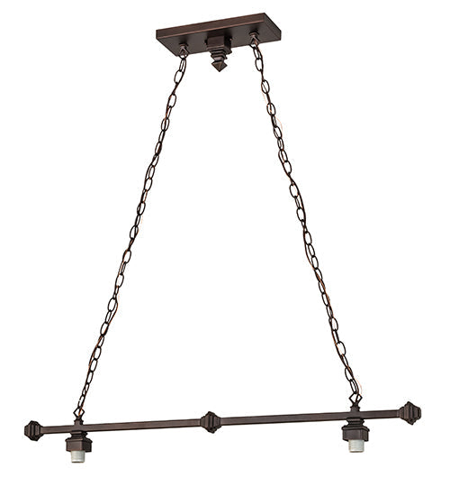 Meyda Lighting 38" 2-Light Mahogany Bronze Island Pendant Light Hardware