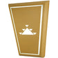 Meyda Lighting 38" LED ASK-4E Wall Sconce With Beige and White Shade Glass