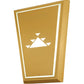Meyda Lighting 38" LED ASK-4E Wall Sconce With Beige and White Shade Glass