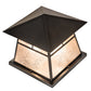 Meyda Lighting 42" 4-Light Craftsman Brown Stillwater "T" Mission Outdoor Pier Mount Light With Silver Mica Shade Glass