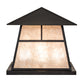Meyda Lighting 42" 4-Light Craftsman Brown Stillwater "T" Mission Outdoor Pier Mount Light With Silver Mica Shade Glass