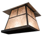 Meyda Lighting 42" 4-Light Craftsman Brown Stillwater "T" Mission Outdoor Pier Mount Light With Silver Mica Shade Glass