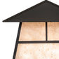 Meyda Lighting 42" 4-Light Craftsman Brown Stillwater "T" Mission Outdoor Pier Mount Light With Silver Mica Shade Glass