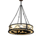 Meyda Lighting 45" 12-Light Oil Rubbed Bronze Mountain Range Chandelier With Creme Carrara Idalight Shade and Fan