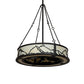 Meyda Lighting 45" 12-Light Oil Rubbed Bronze Mountain Range Chandelier With Creme Carrara Idalight Shade and Fan