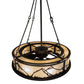 Meyda Lighting 45" 12-Light Oil Rubbed Bronze Mountain Range Chandelier With Creme Carrara Idalight Shade and Fan